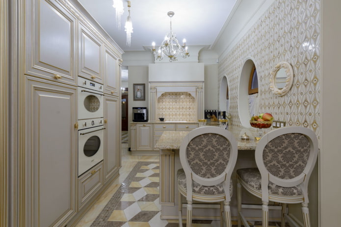 Diseño de interiores de cocina clásica