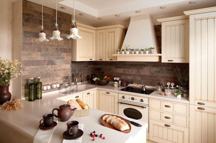 decoración de cocina en estilo provenzal