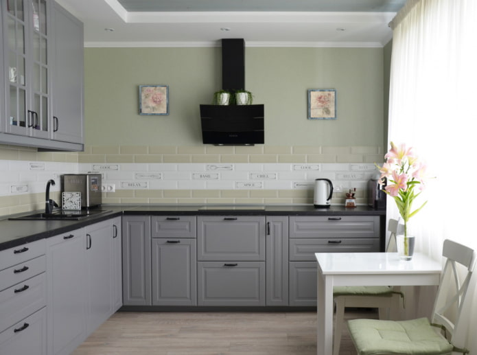 interior de cocina en colores claros
