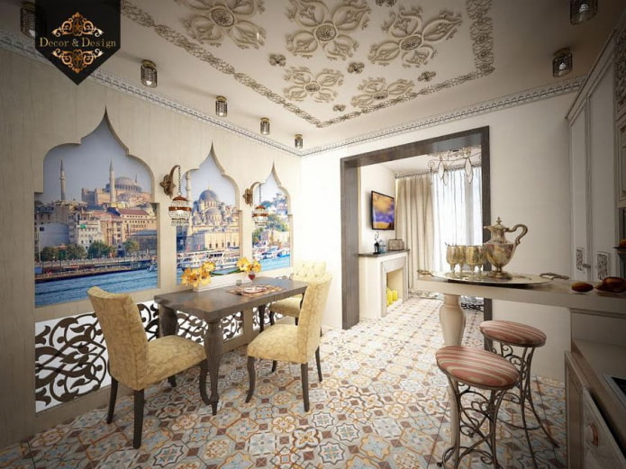 Decoración de nicho de estilo oriental