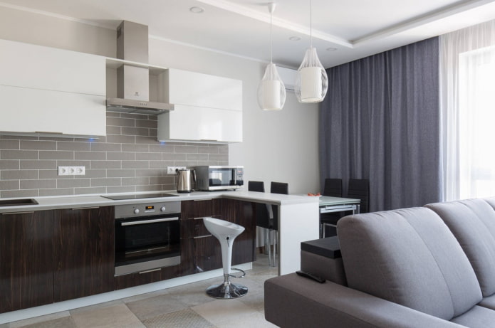 cocina wengué con blanco