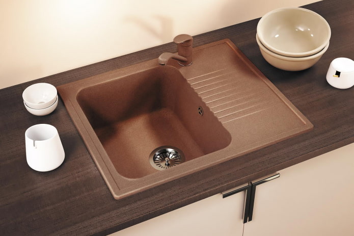 Lavabo de terracota de piedra artificial en el interior