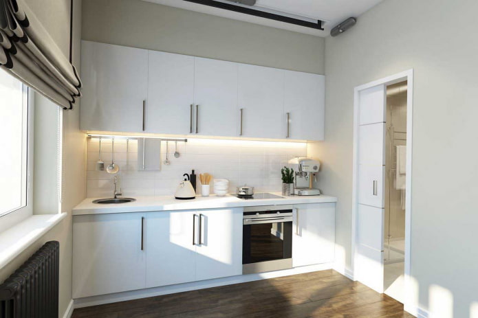 cocina blanca recta