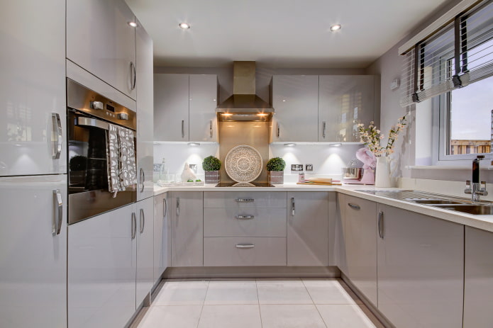 cocina cuadrada en forma de U