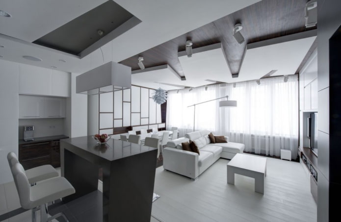 interior de un apartamento de dos habitaciones de 70 metros cuadrados