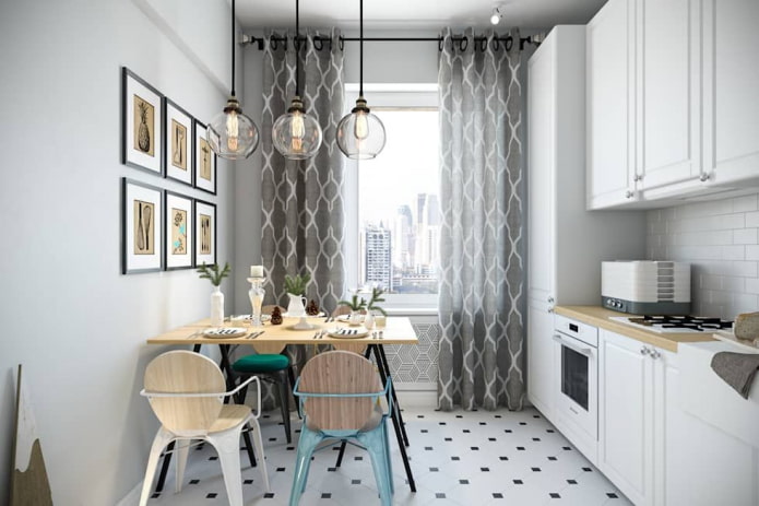 Interior de un apartamento de 70 metros cuadrados en estilo escandinavo