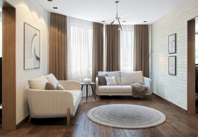 interior de un apartamento de cuatro habitaciones de 70 metros cuadrados
