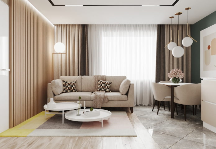 interior de un apartamento de cuatro habitaciones de 70 metros cuadrados