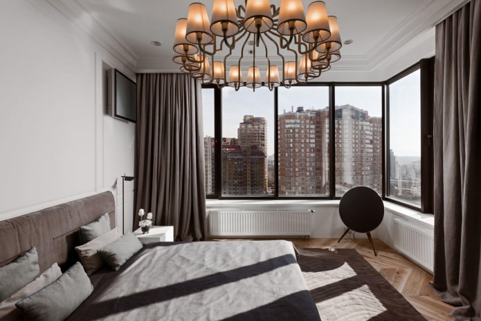 diseño de dormitorio en el interior de un apartamento de 70 metros cuadrados