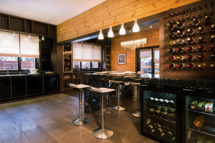Azulejos de vinilo de cuarzo en la cocina