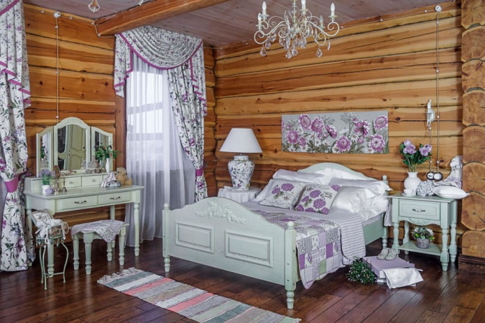 jabot lambrequin en el dormitorio