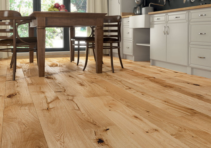 parquet natural en la cocina