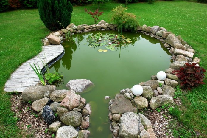 hermoso estanque en el sitio