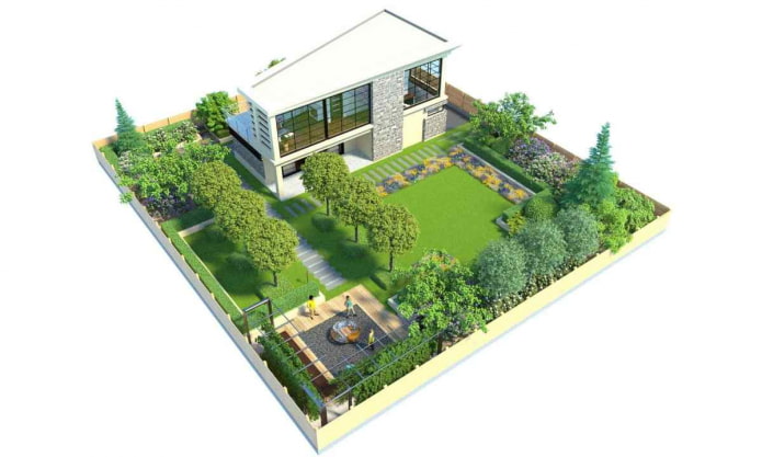 plano de parcela cuadrada