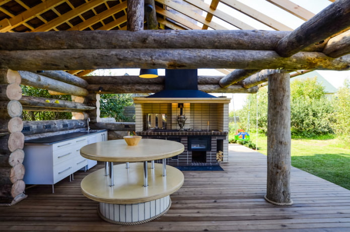 Cocina de verano en la casa de campo