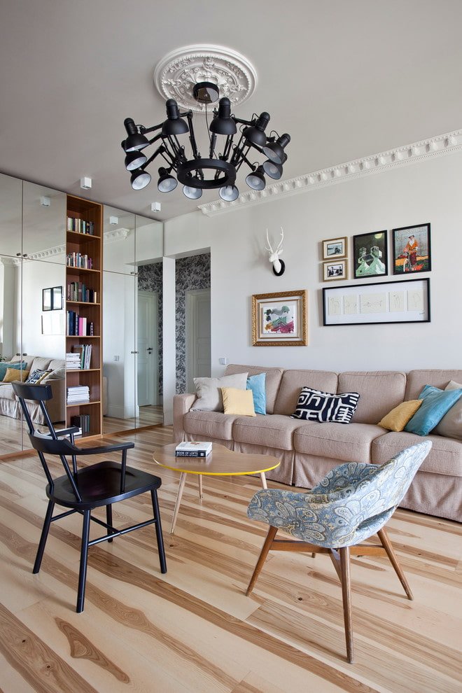 Linóleo imitación madera en el salón