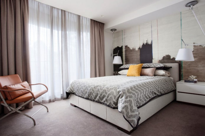 Cortinas de lino en el dormitorio