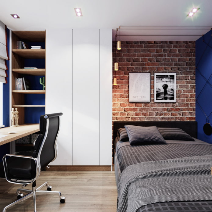 Dormitorio con zona de trabajo