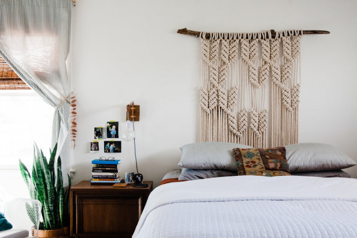 dormitorio en estilo boho