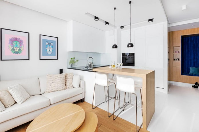 diseño de cocina-salón pequeña