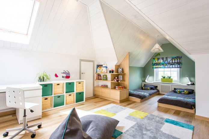Habitación infantil en el ático