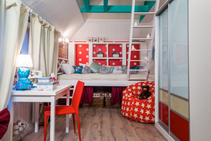 Muebles funcionales en el ático