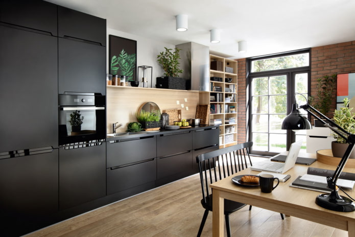 cocina negra elegante