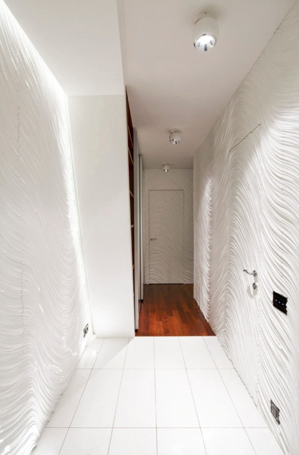 paneles de pared con efecto ondulado