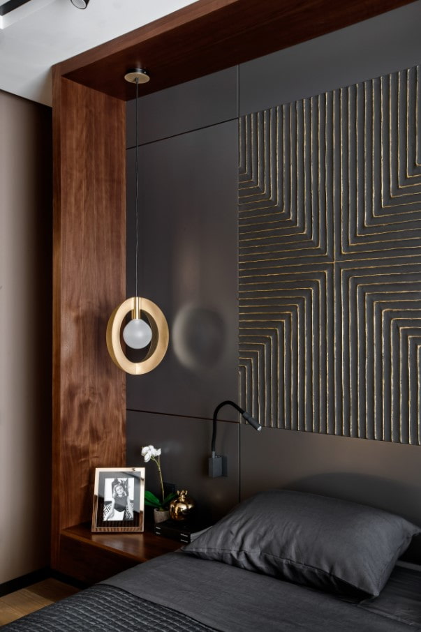 Decoración de la pared detrás de la cama