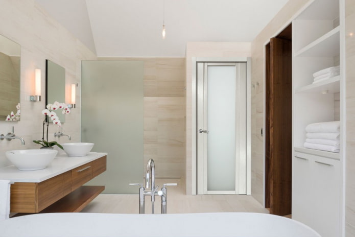 Puertas con vidrio blanco en el interior