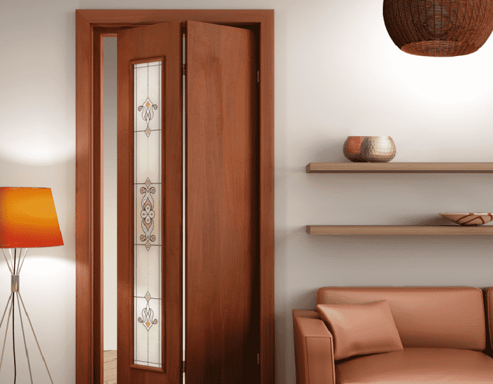 Puertas plegables de cristal en el interior