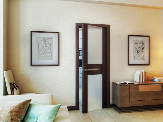 Puertas con vidrio esmerilado en el interior