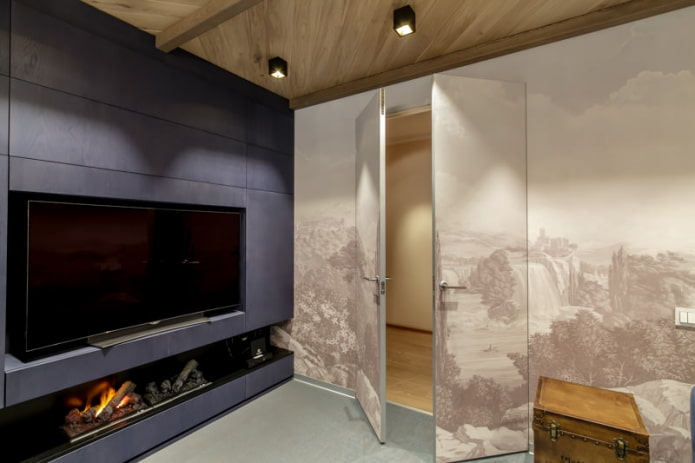 Decoración de la pared con la puerta