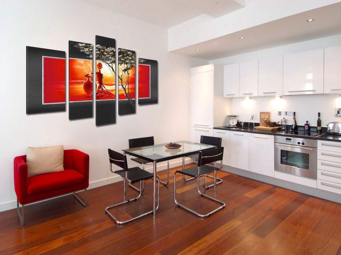 pintura modular moderna para el interior de la cocina