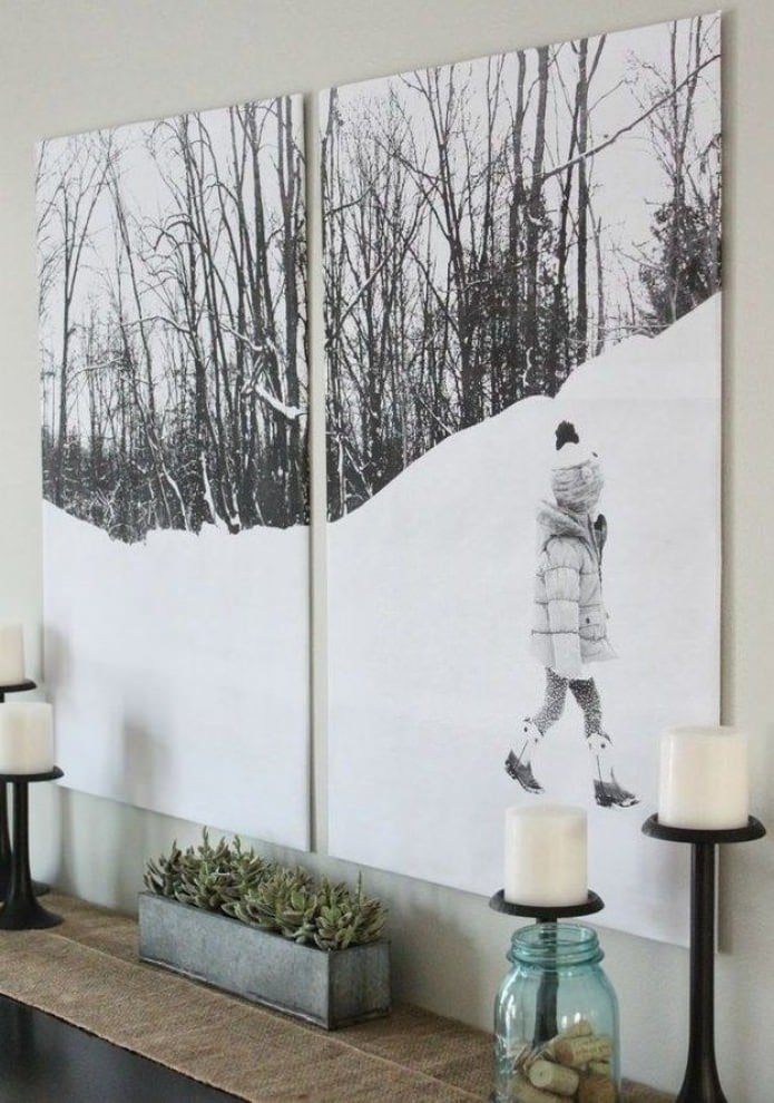 pintura modular moderna en el interior 