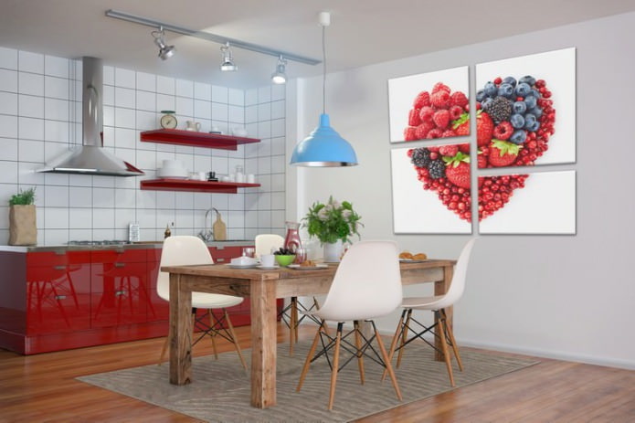 Cuadro modular moderno en la cocina