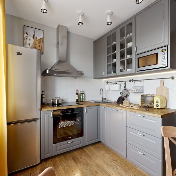 Cocina escandinava gris