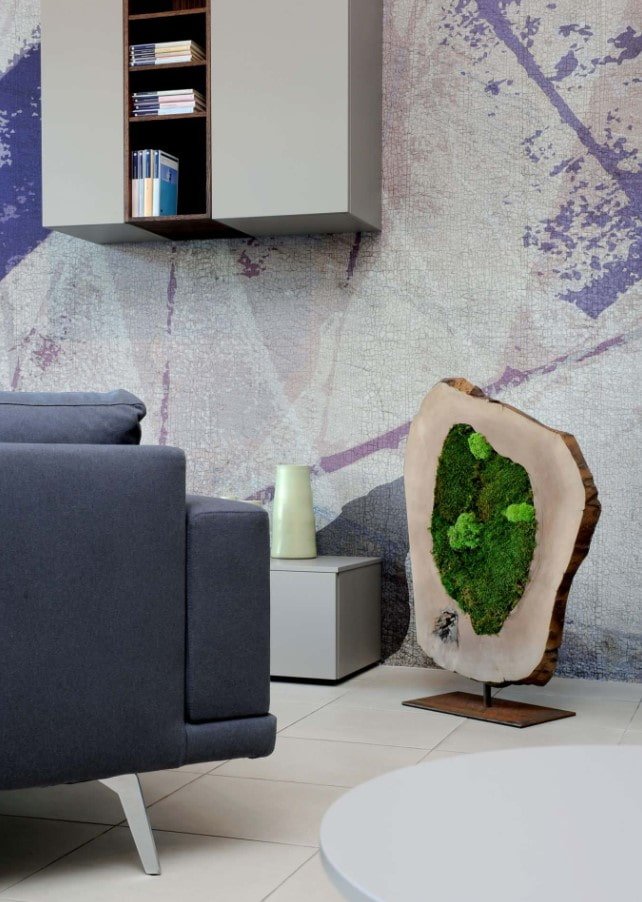 decoración con musgo en el interior