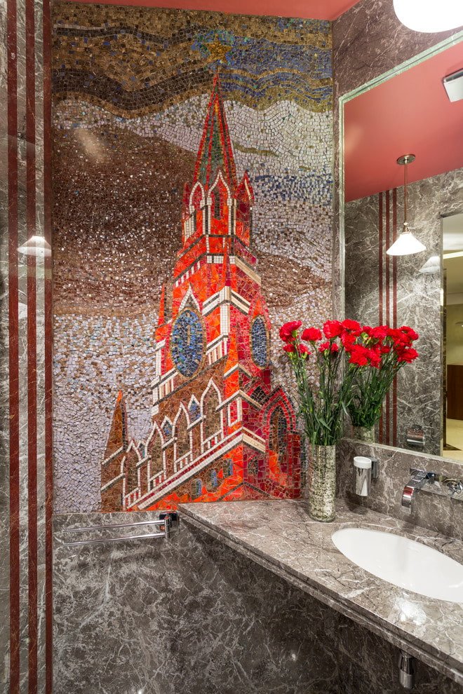 panel de mosaico en el interior