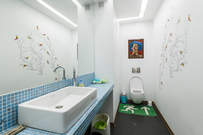 mosaico en la encimera del baño