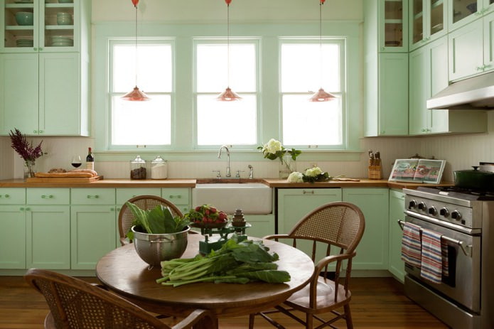 conjunto de cocina menta