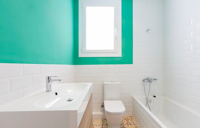 Baño blanco y menta