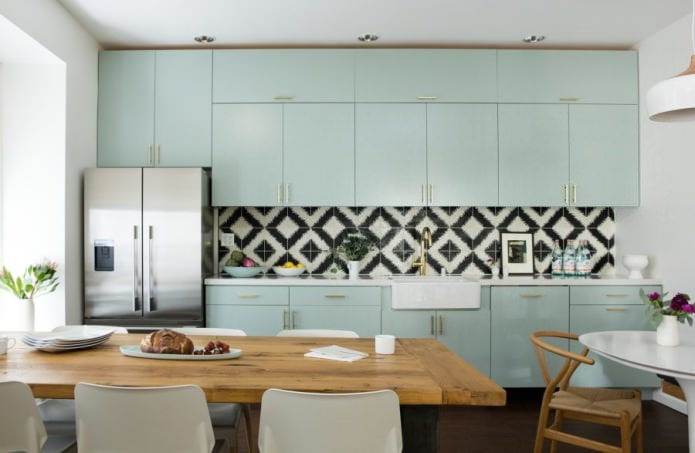 cocina menta en estilo minimalista