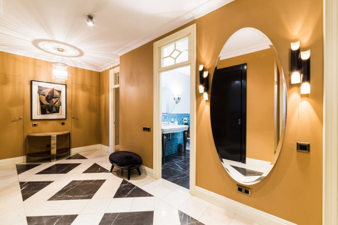azulejos de suelo en blanco y negro en el interior