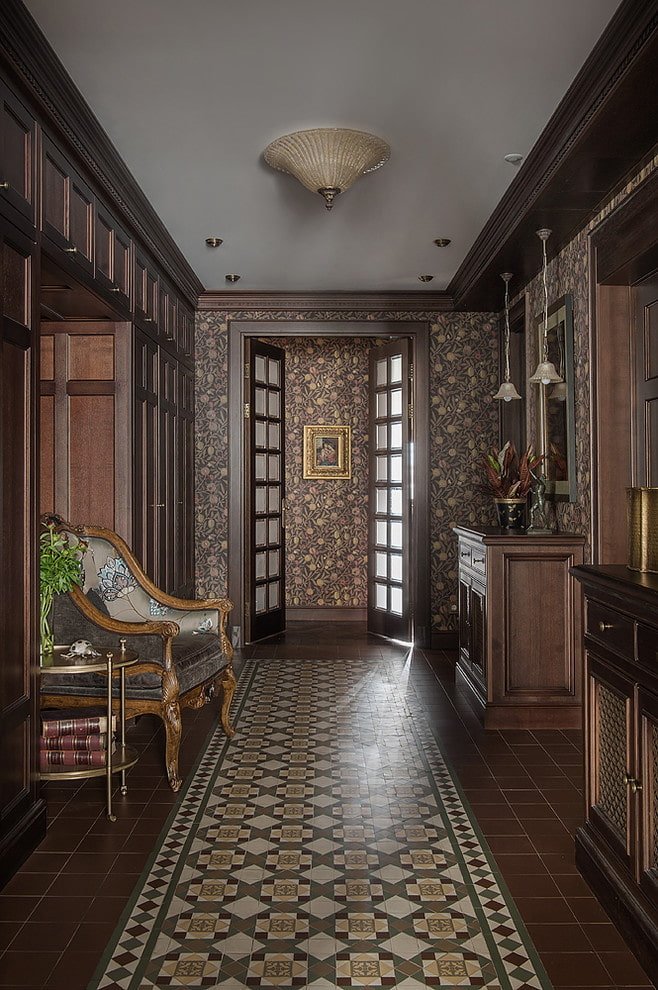 azulejos de suelo en el interior en el estilo inglés