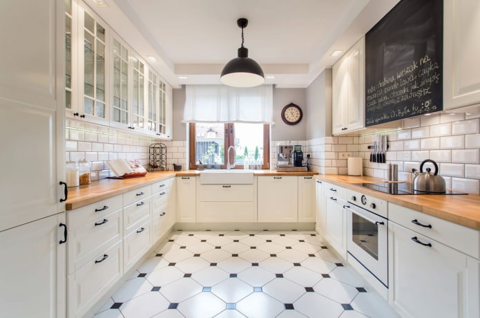 azulejos de suelo en el interior de estilo escandinavo