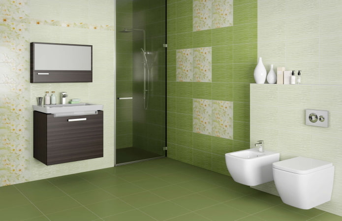 azulejos verdes en el interior