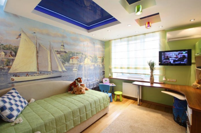 Techo tensado en la habitación de un niño