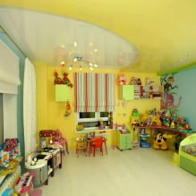 Techo tensado en la habitación de los niños: 60 mejores fotos e ideas-11
