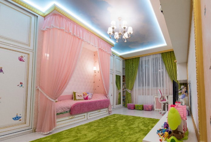 habitación infantil para niña en el estilo de